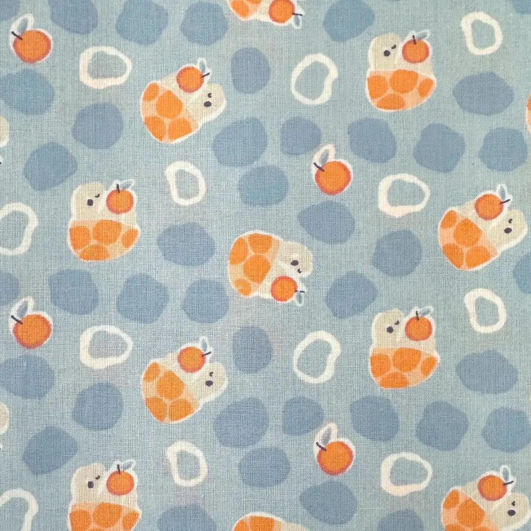 BINK Bedding Tafelkleed Turtle Orange - 145x600cm - Acryl gecoat - Blauw/ Oranje