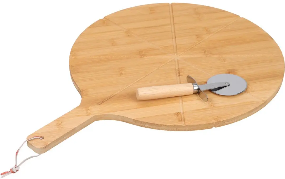 Excellent Houseware Pizza Serveerplank Bamboe 38cm - Dubbelzijdig