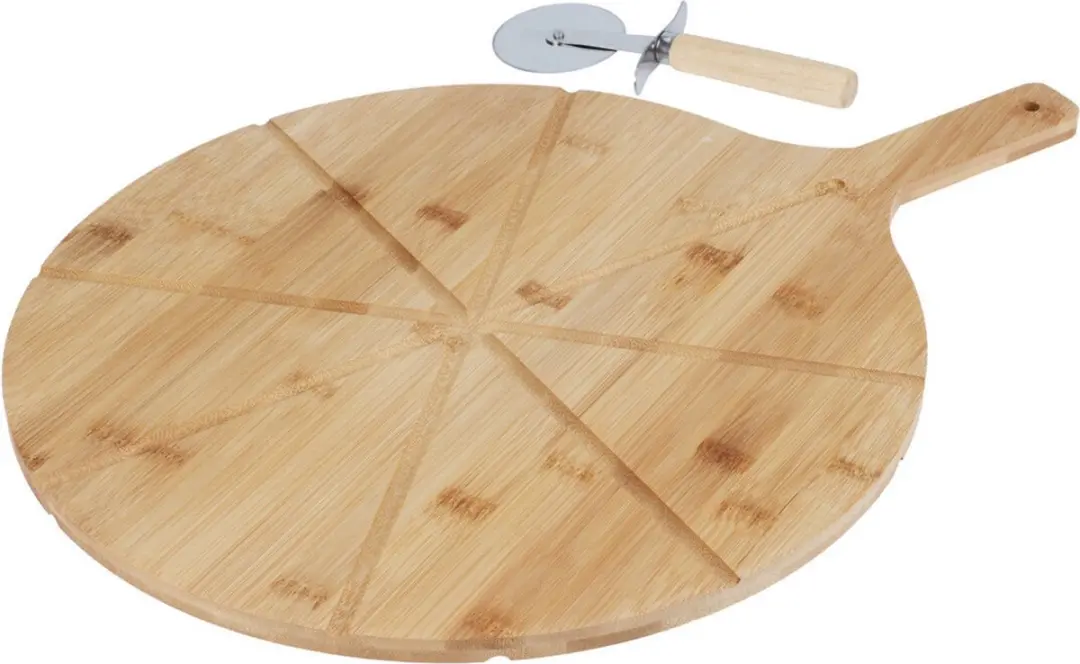Excellent Houseware Pizza Serveerplank Bamboe 38cm - Dubbelzijdig