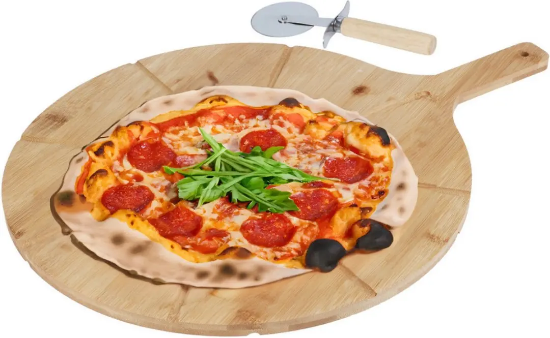 Excellent Houseware Pizza Serveerplank Bamboe 38cm