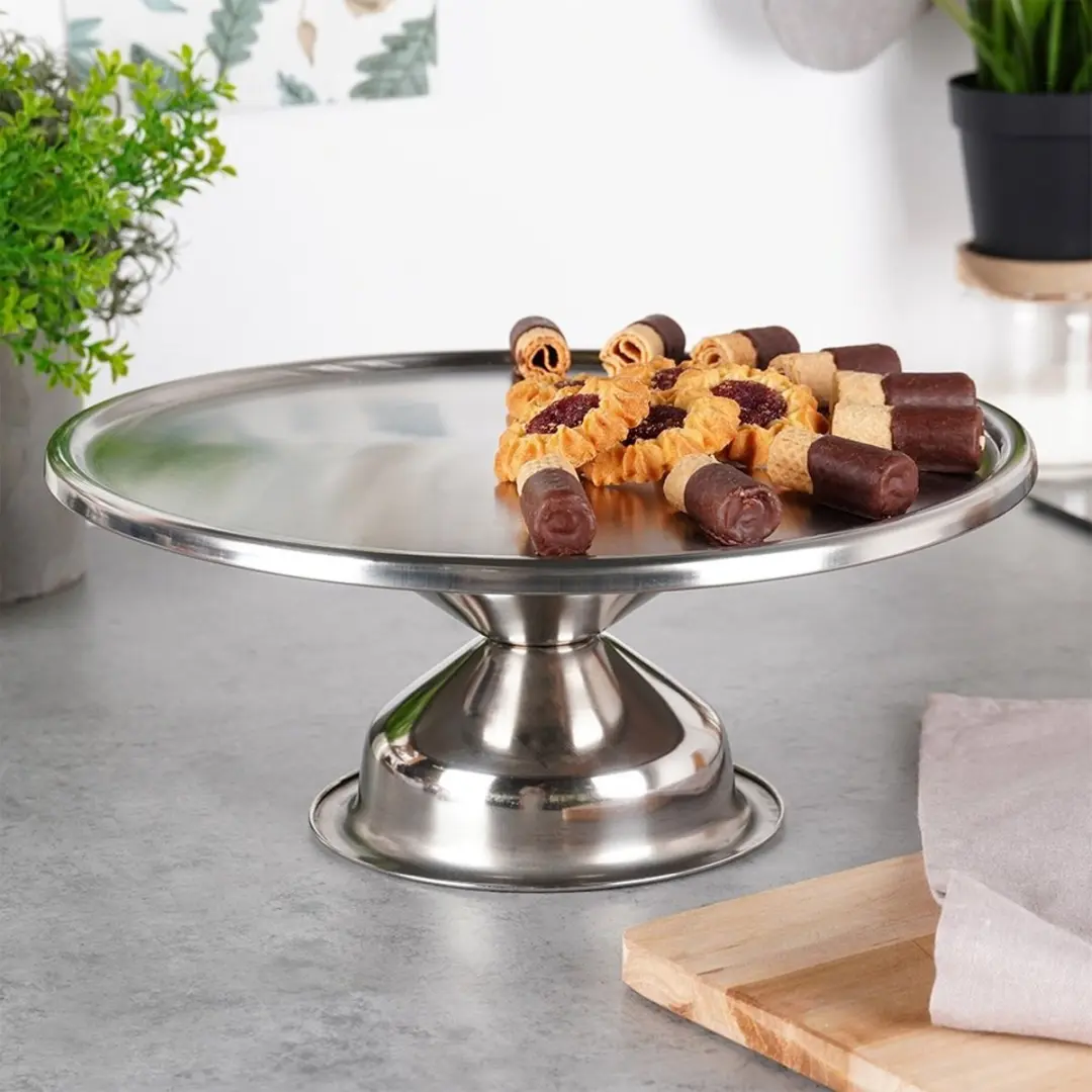 Excellent Houseware Taartplateau 33x14cm - RVS - Zilver