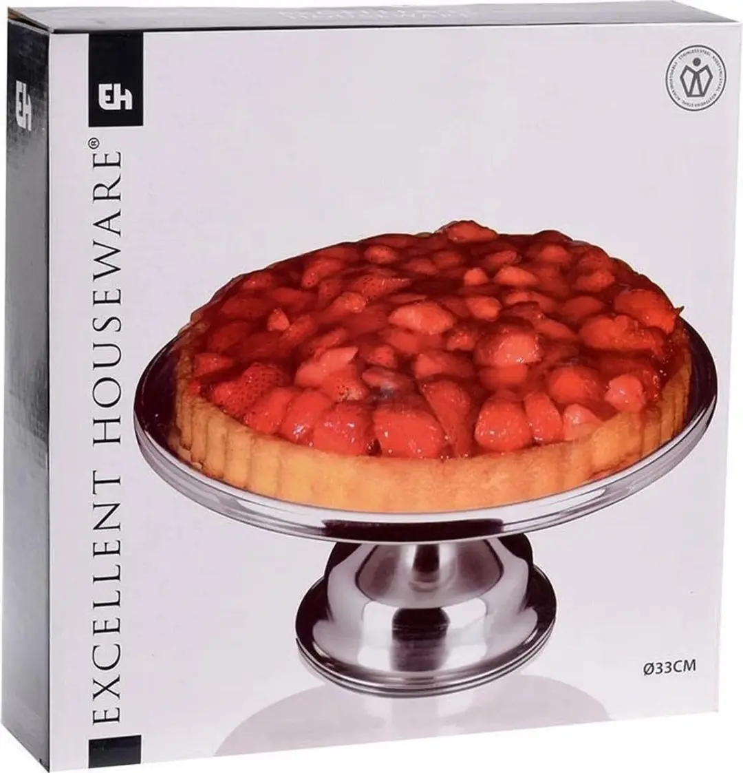 Excellent Houseware Taartplateau 33x14cm - RVS - Zilver - afbeelding 6 van 6