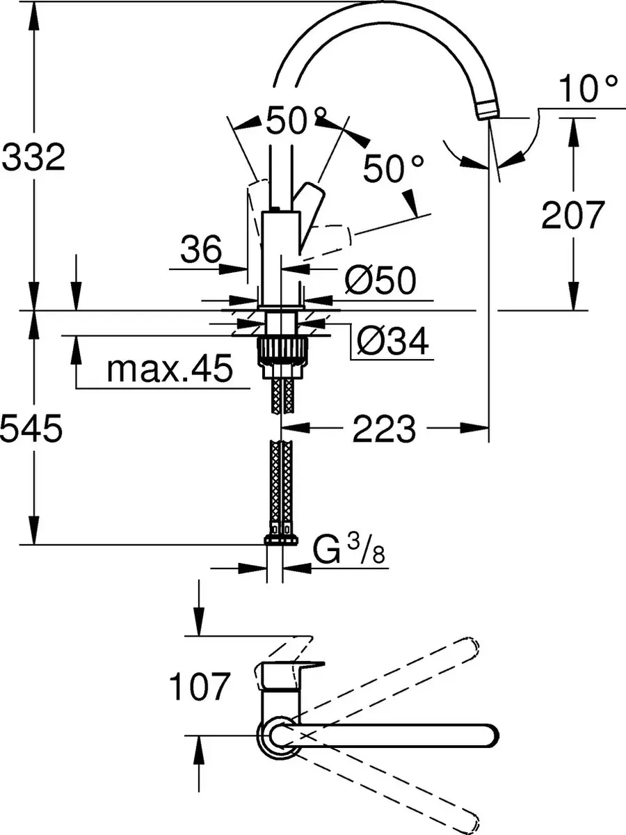 GROHE BauEdge RVS Spoelbakset 31562SD1 - Chroom