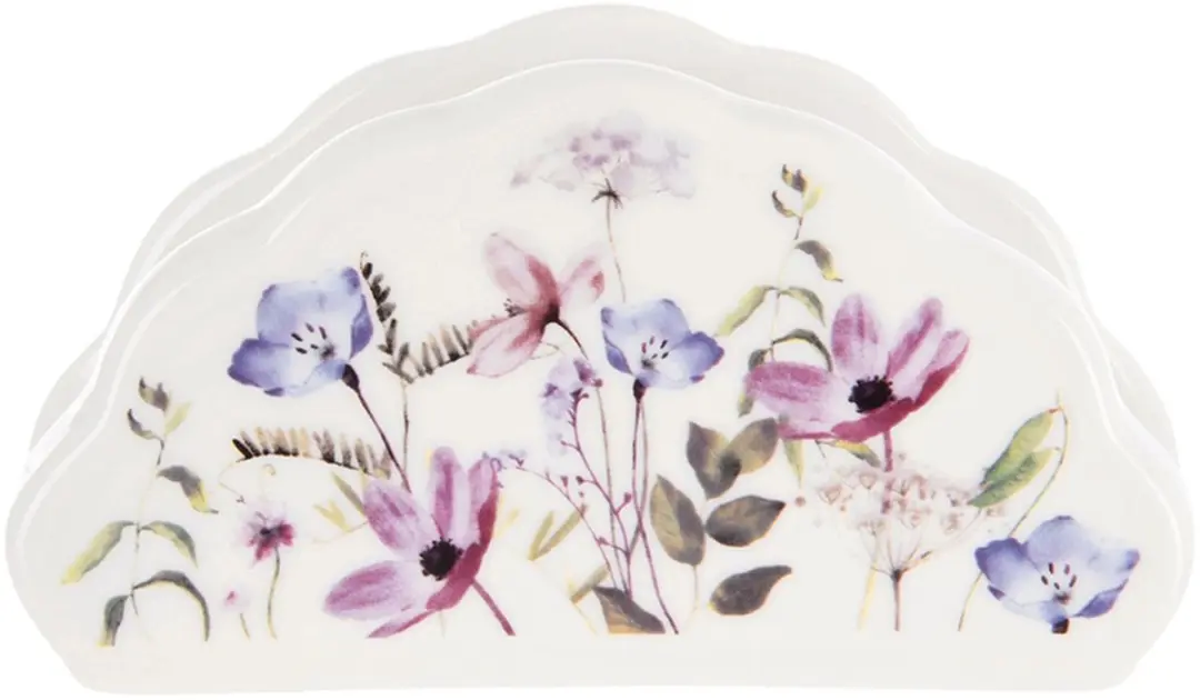 Orion Louka Servettenhouder Porselein Bloemen - 13x4,5x7cm - Veelkleurig