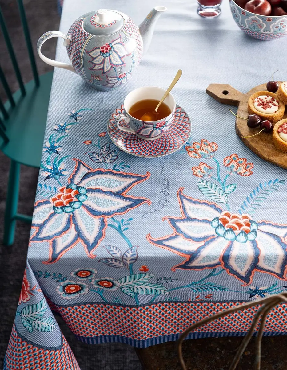 Pip Studio Flower Festival Tafelkleed - 140x180cm - Blauw