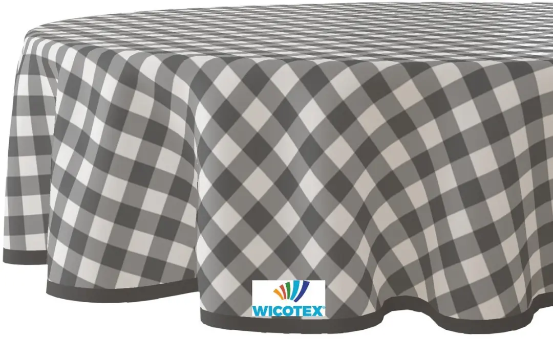Wicotex Tafelzeil Ruit Grijs - Rond 160cm