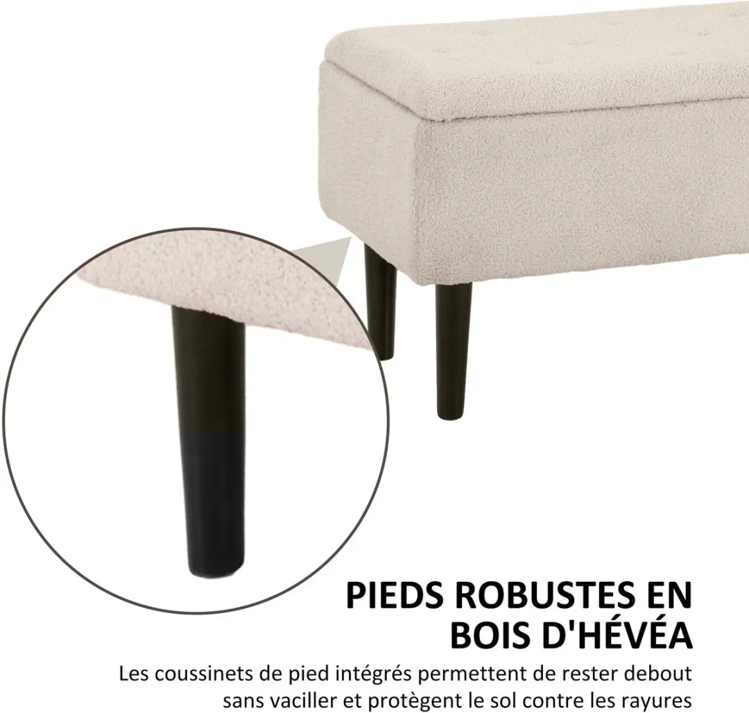 Homcom Opbergpoef Boulevard Beige - 95x38x45cm