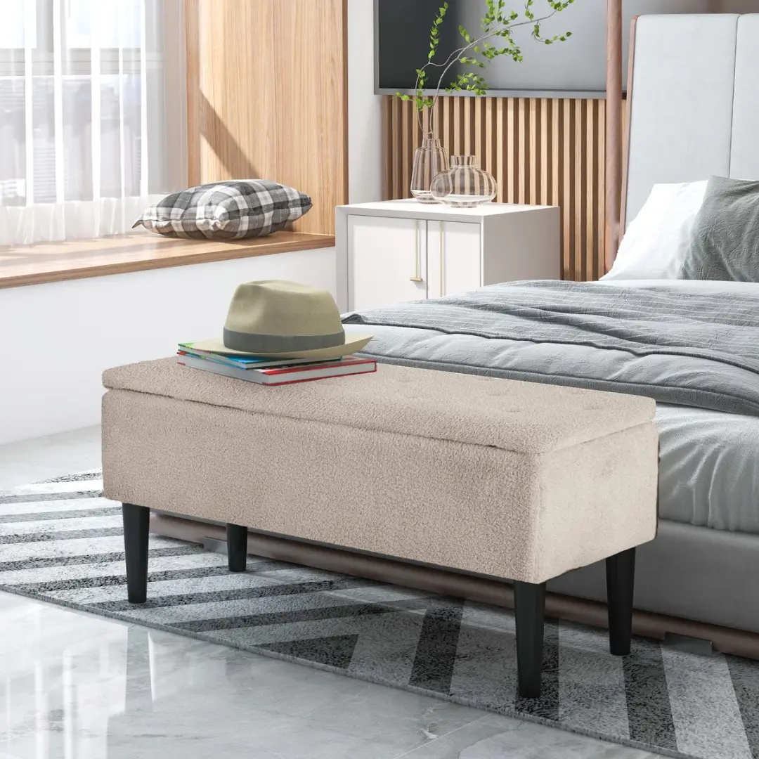 Homcom Opbergpoef Boulevard Beige - 95x38x45cm