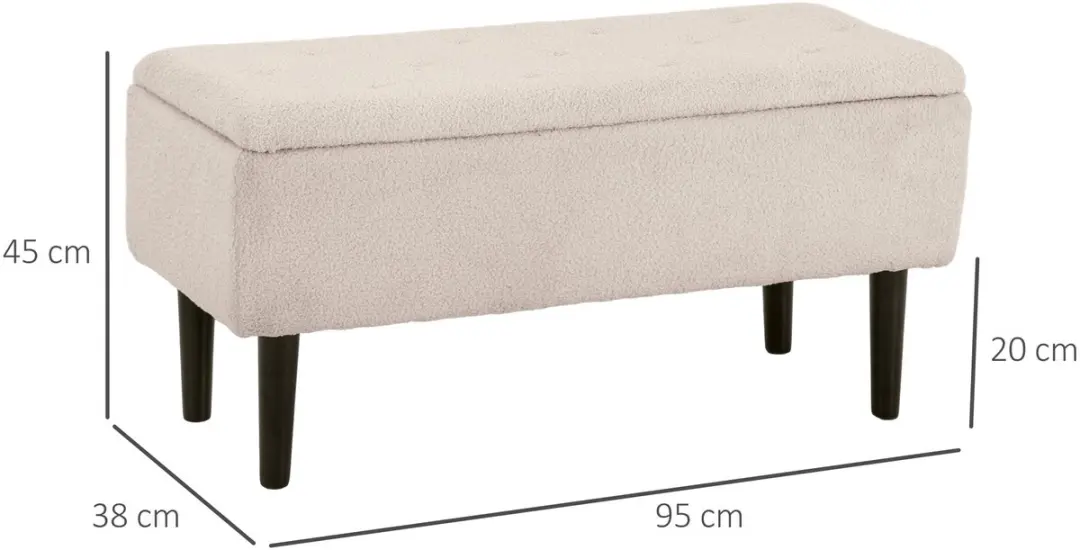 Homcom Opbergpoef Boulevard Beige - 95x38x45cm