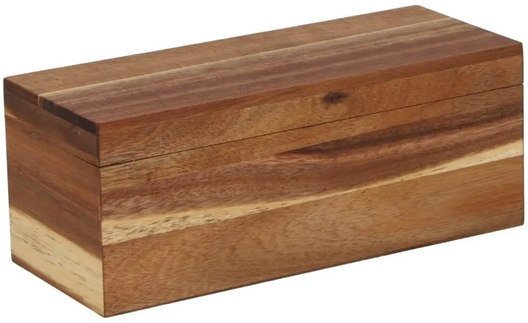 Daily Home theedoos hout 6 vakken bruin met scharnierdeksel.