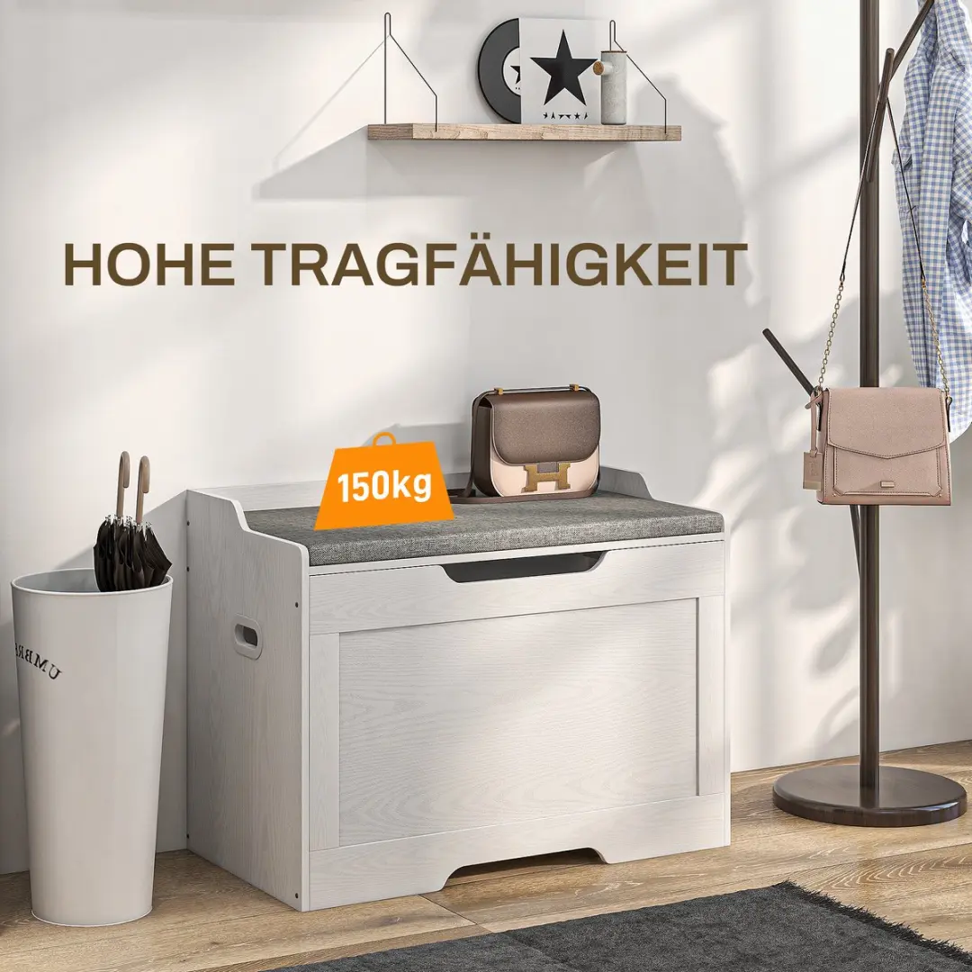 Homcom Opbergkist 75L - 40x56cm - Wit