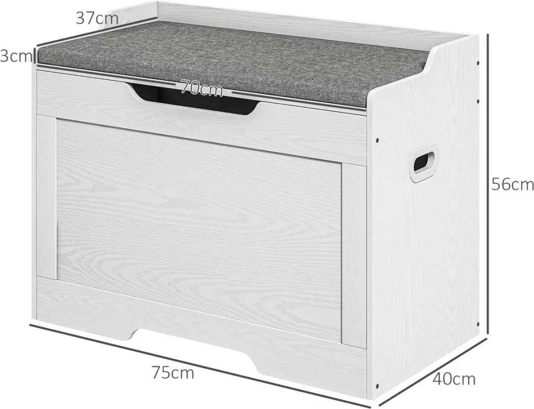 Homcom Opbergkist 75L - 40x56cm - Wit