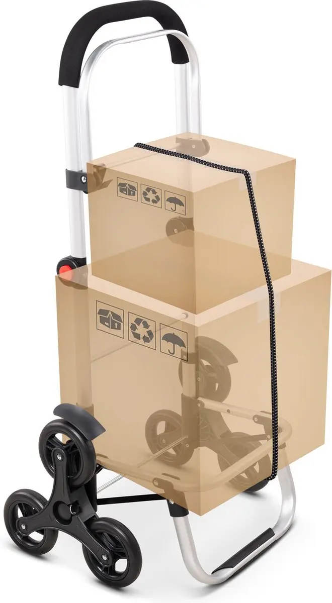 Monzana 2in1 Boodschappentrolley - 50kg Klapbaar 6 Wielen - Zwart