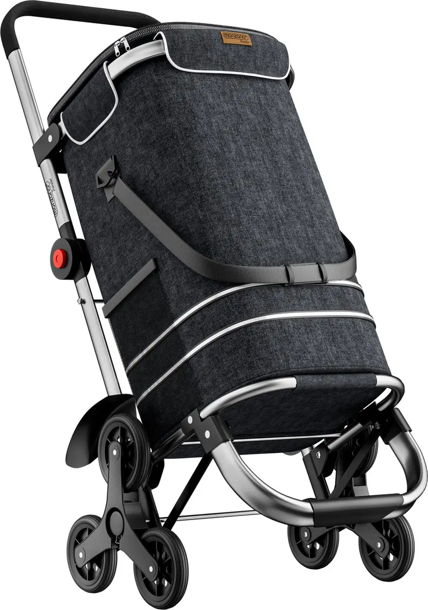 Monzana 2in1 Boodschappentrolley - 50kg Klapbaar 6 Wielen - Zwart