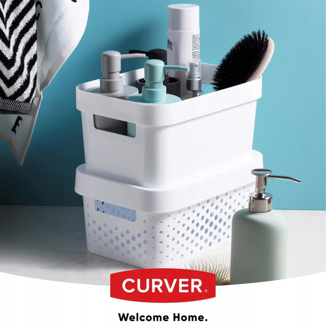 Curver - Opengewerkte bak met deksel - 17 liter - Wit