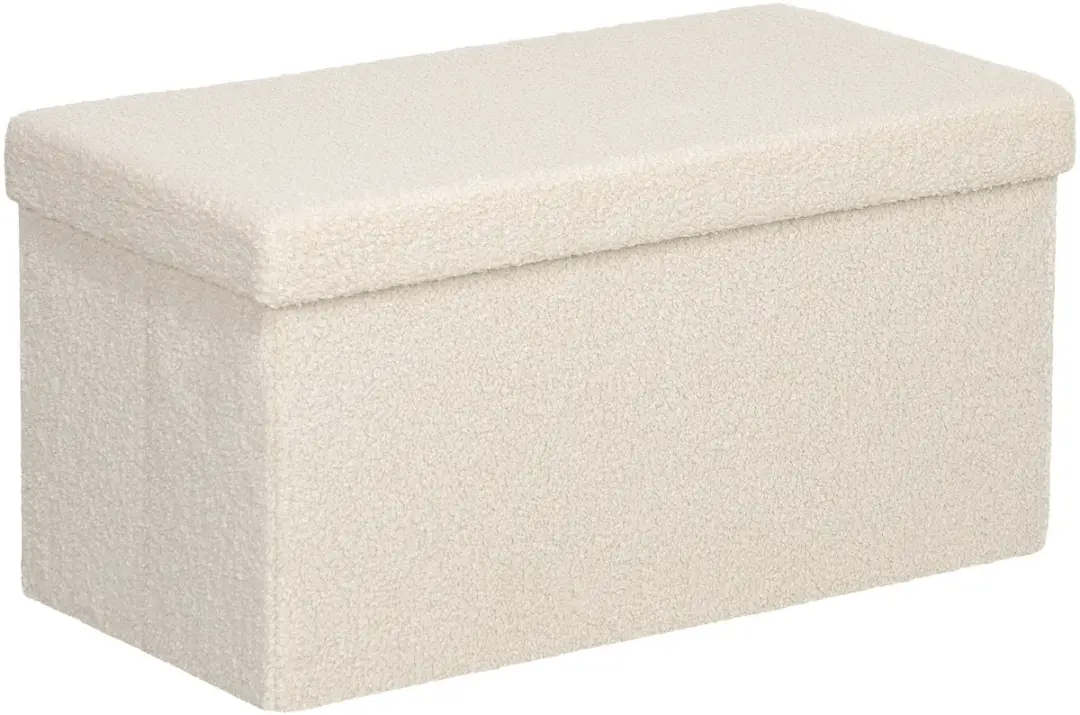 HOMCOM-Sitzbank-Polyester, MDF-76L x 38B x 38H cm-Cremeweiß