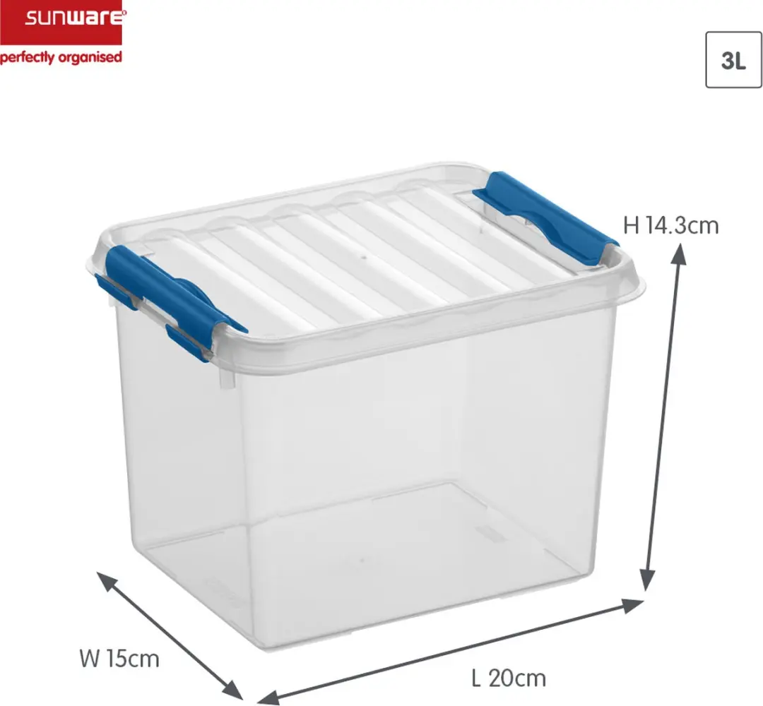 Sunware Q-line Opbergbox 3L - Transparant Blauw