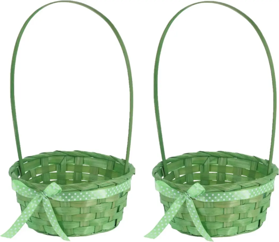 Excellent Houseware Rieten Mandje Groen