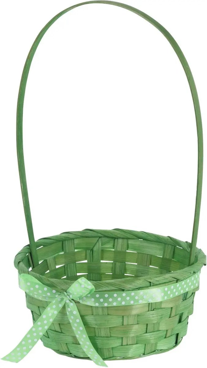Excellent Houseware Rieten Mandje Groen - 2 Stuks