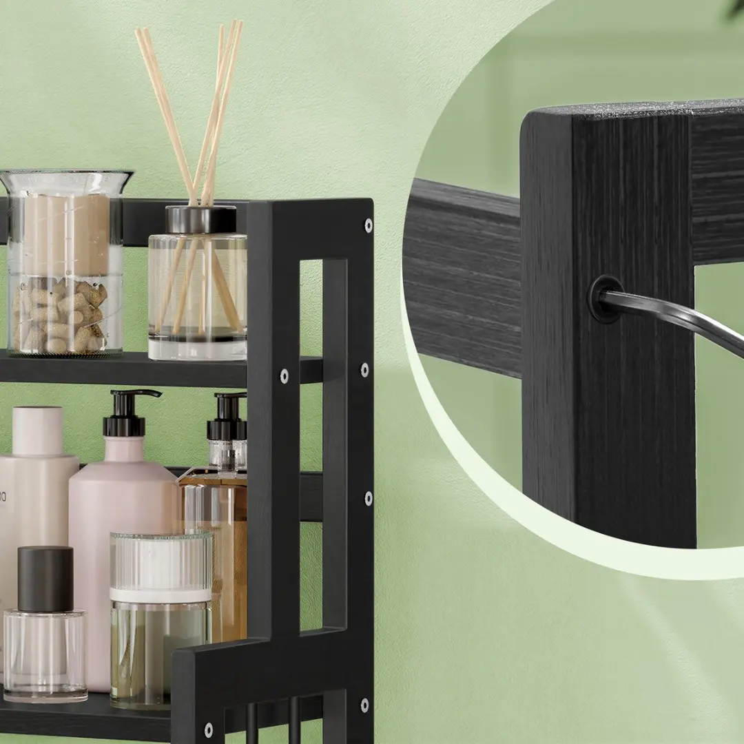 Songmics Kruidenrek Bamboe 3-laags - Zwart