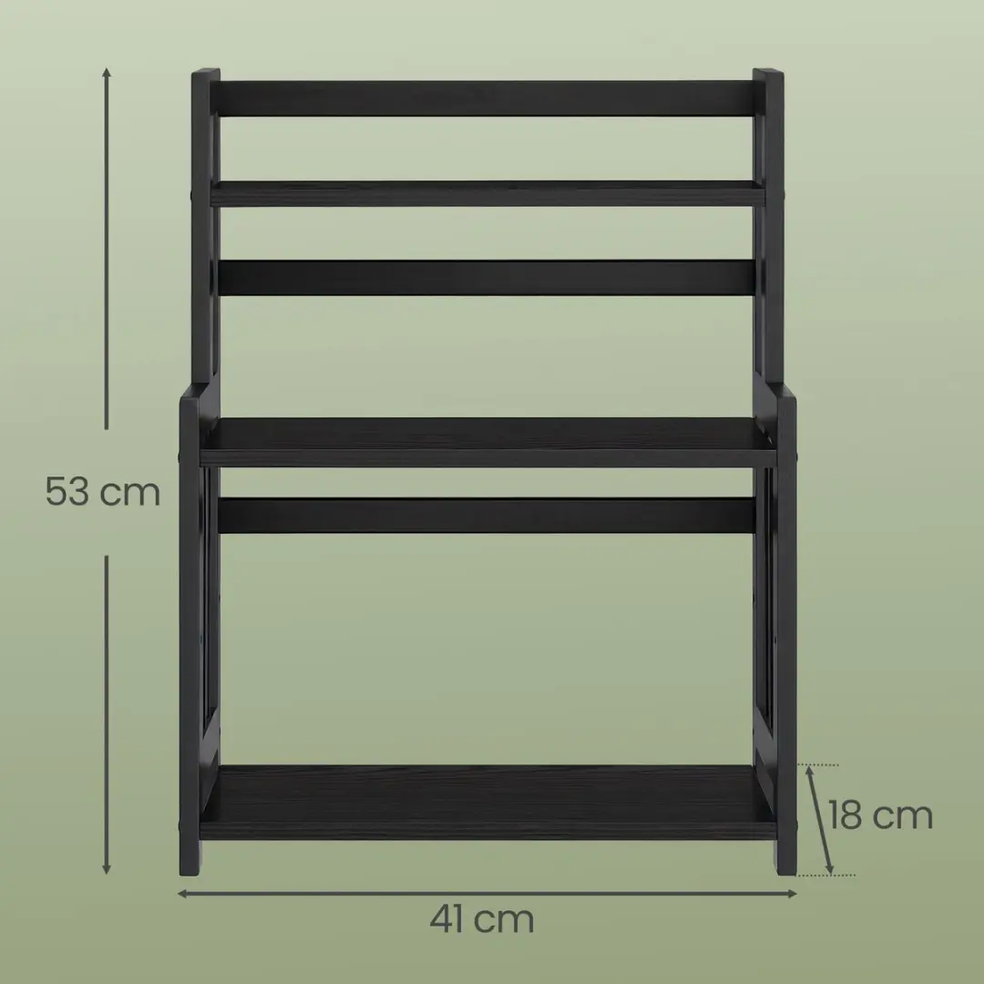 Songmics Kruidenrek Bamboe 3-laags - Zwart