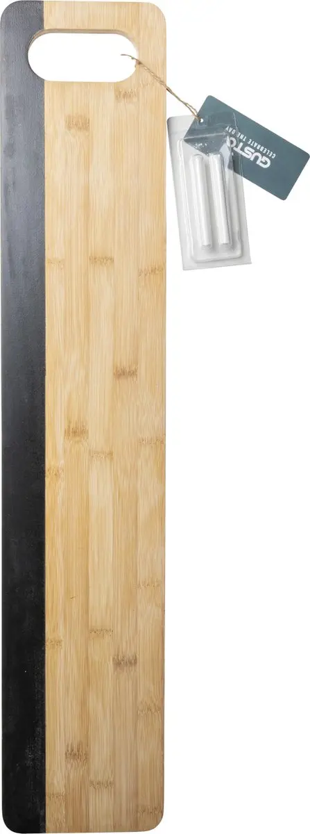 Gusta Serveerplank met krijt 75x15cm - Bruin