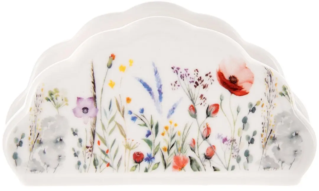 Orion Maki Porseleinen Servethouder 13x4,5x7cm - Bloemen