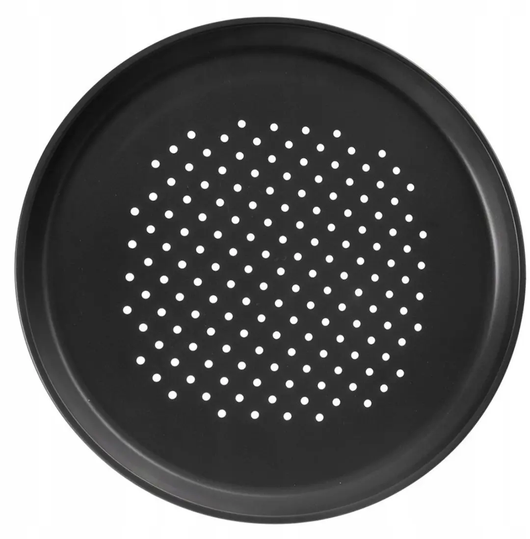 Orion Pizzaplaat Geperforeerd 32cm - Zwart