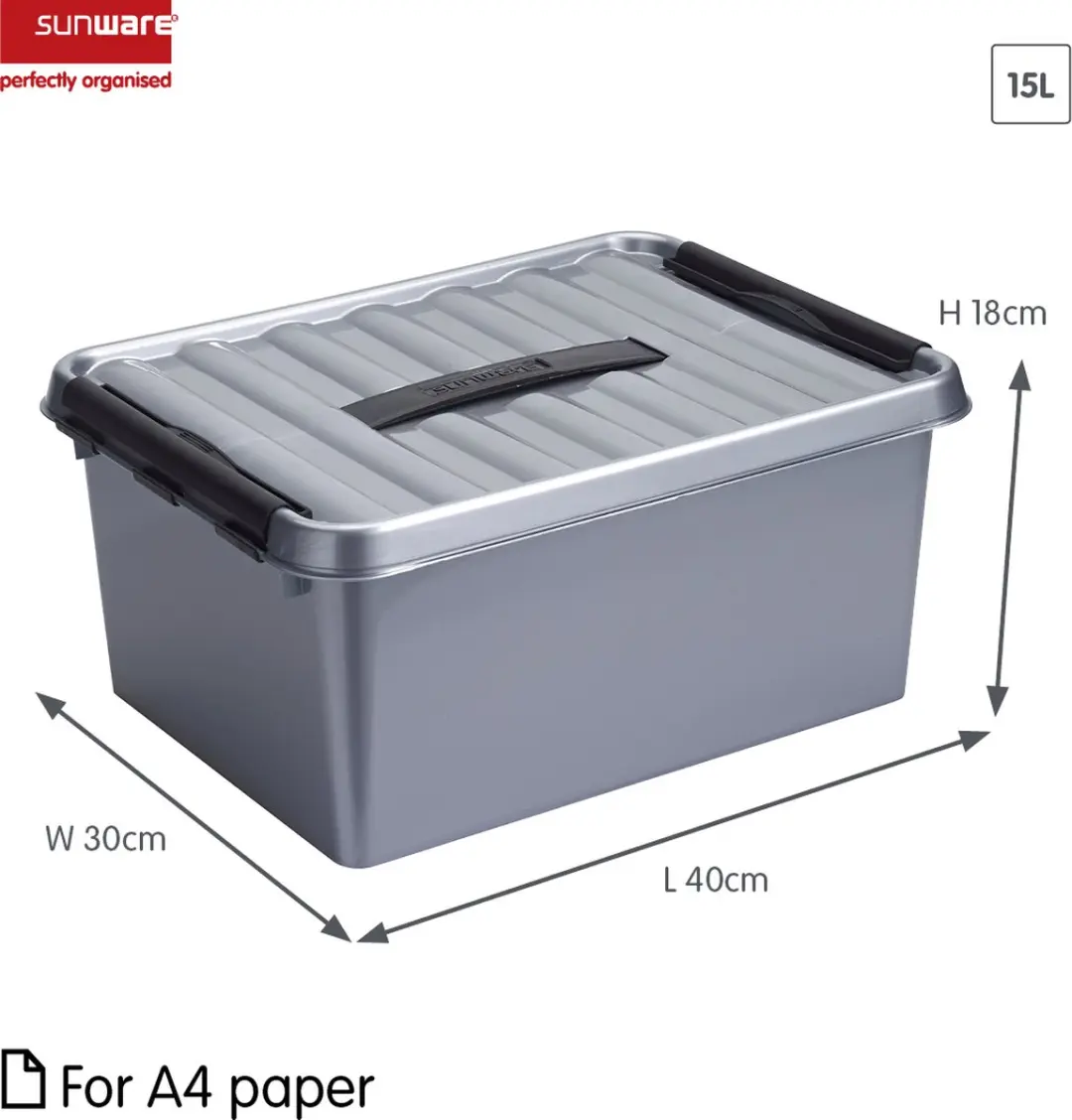 Sunware Q-line Opbergbox 15L Metaal - 40x30x18cm
