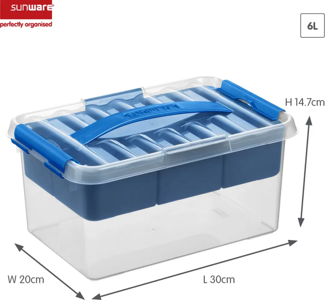 Sunware Q-line Opbergbox 6L - 30x20x14.7cm - Blauw