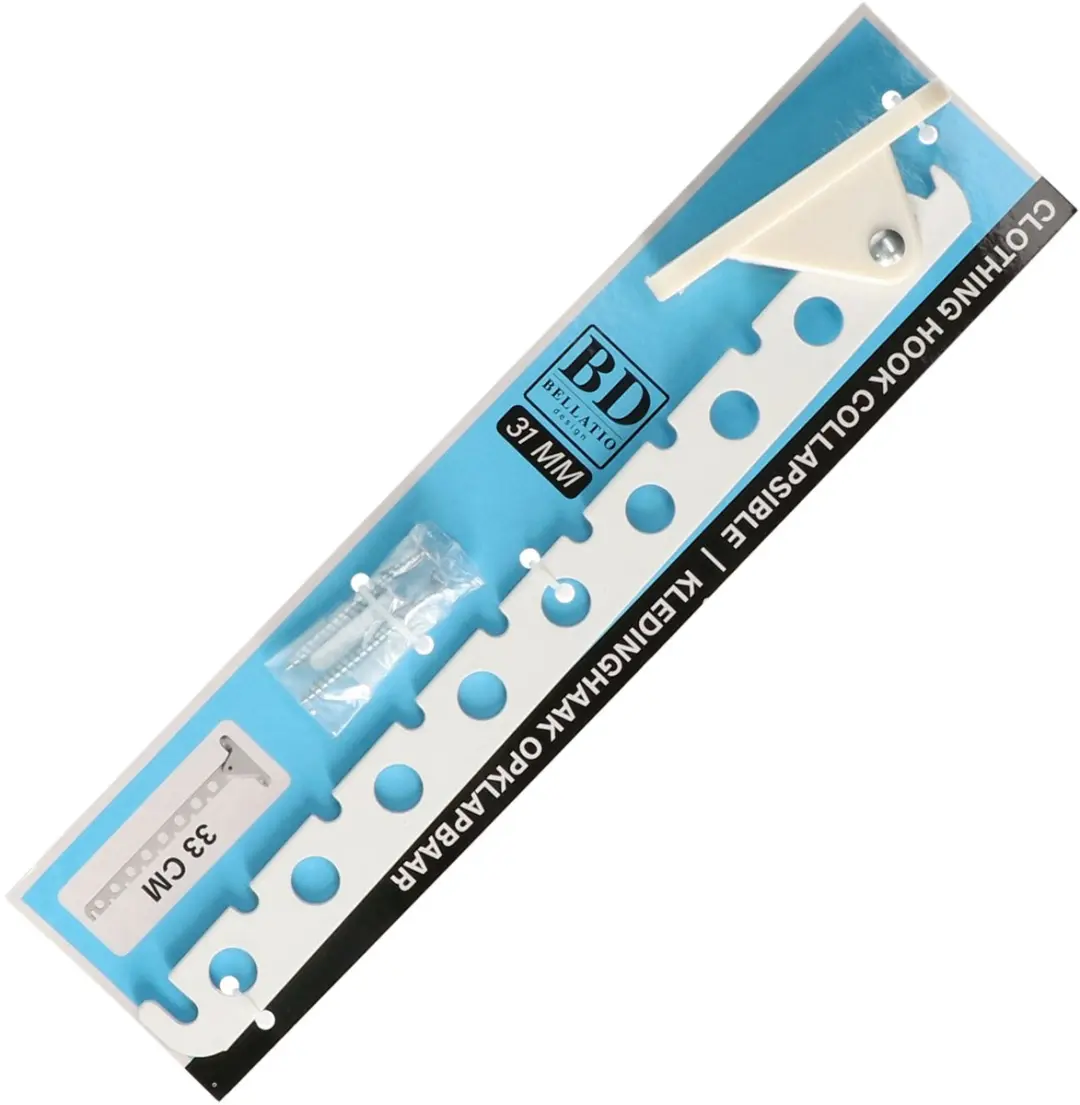 Bellatio Design Kledinghaak inklapbaar 33cm - Wit