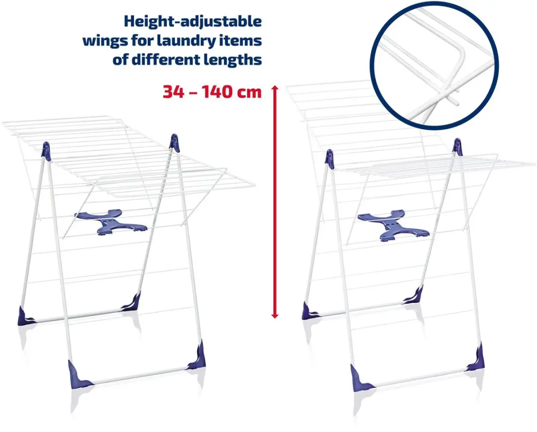 Leifheit Classic 200 Flex Droogrek 20m - Blauw/Wit - afbeelding 6 van 6