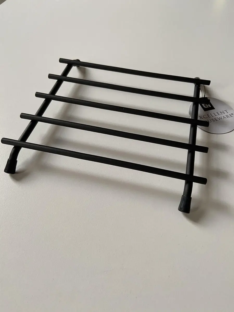 Excellent Staal Onderzetter 20x20cm - Zwart