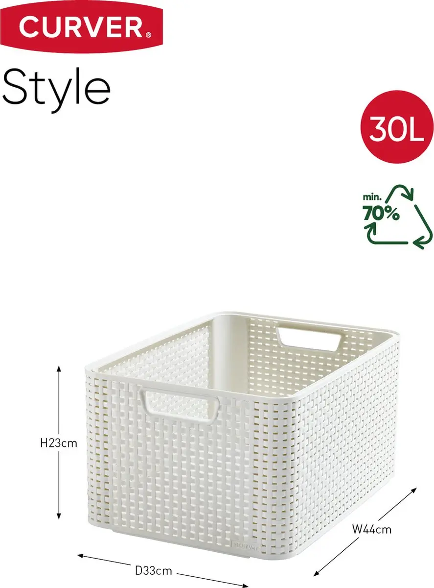 Curver Style Mand L - 30L - Vintage wit