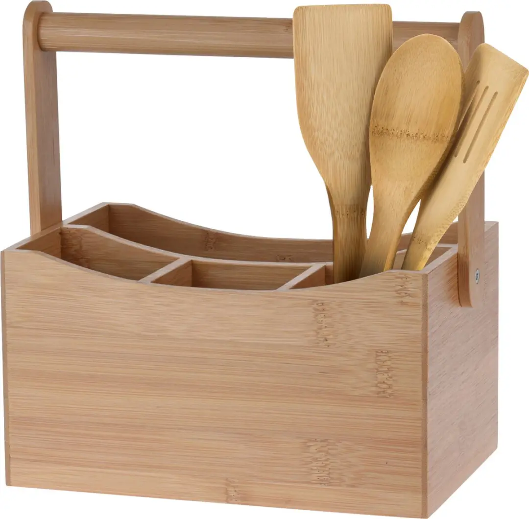 Excellent Houseware Keukenorganizer Bamboe 20x14x24cm - Lichtbruin