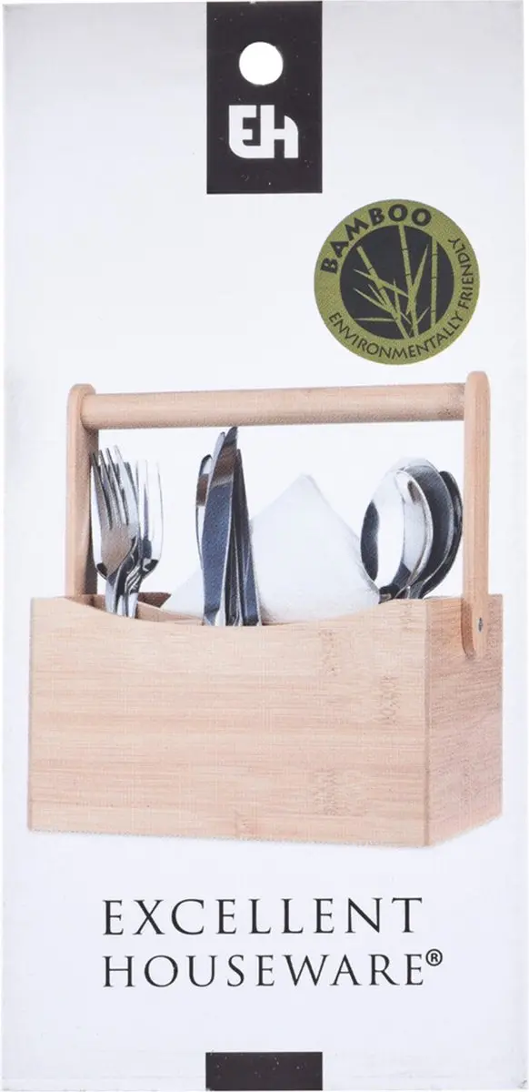 Excellent Houseware Keukenorganizer Bamboe 20x14x24cm - Lichtbruin