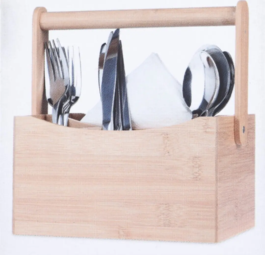 Excellent Houseware Keukenorganizer Bamboe 20x14x24cm - Lichtbruin
