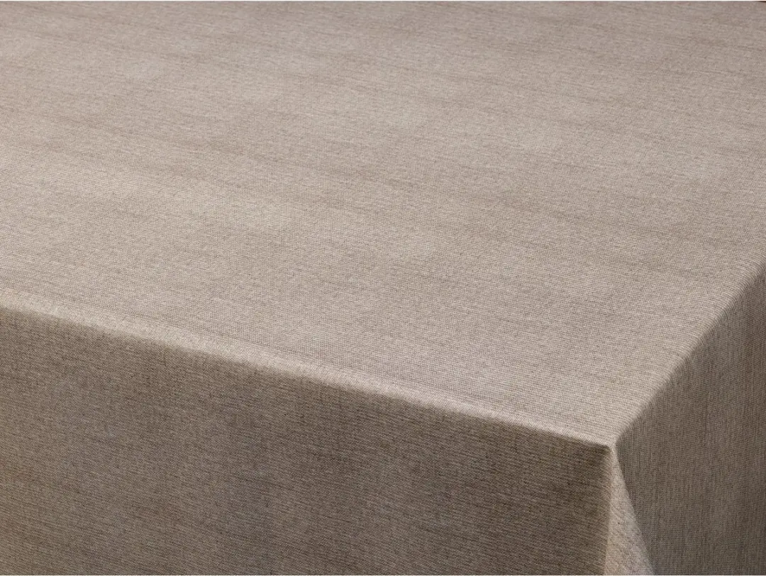 Tafelzeil/tafelkleed gemeleerd taupe look 140 x 180 cm - Tuintafelkleed