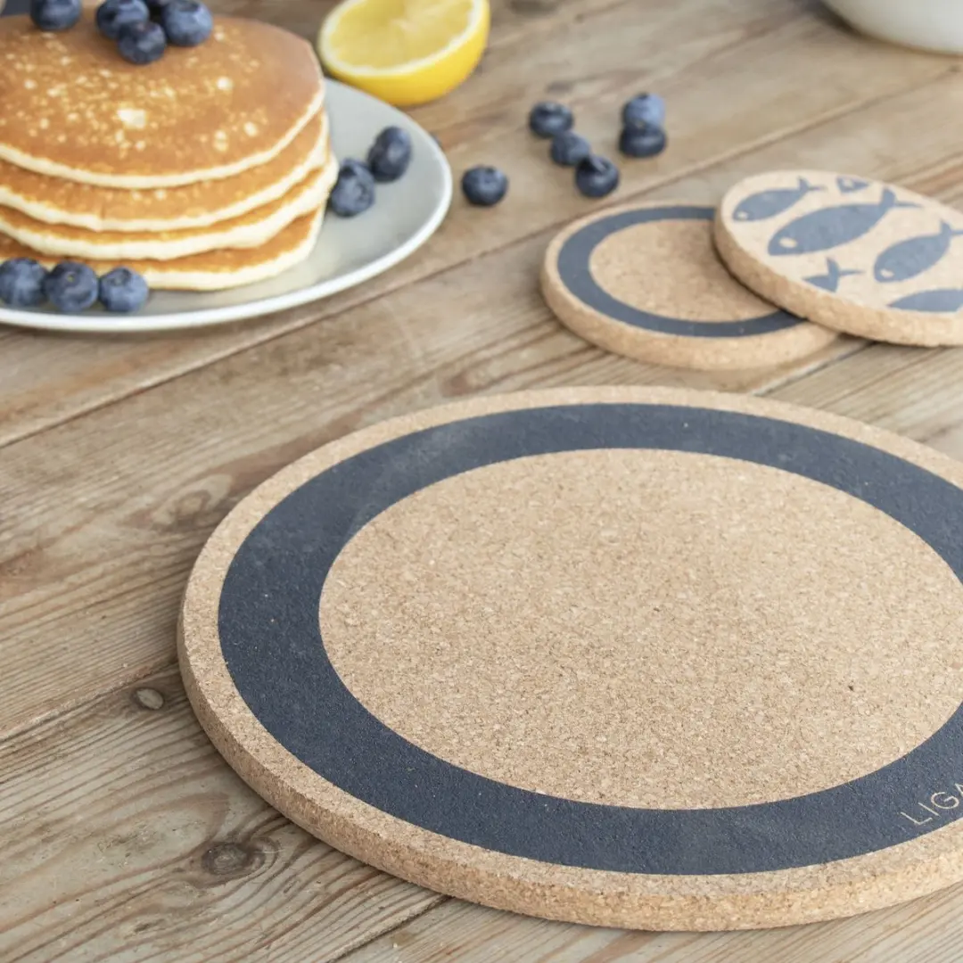 Liga Placemat Aarde Set van 4 - Kurk - Ø25cm