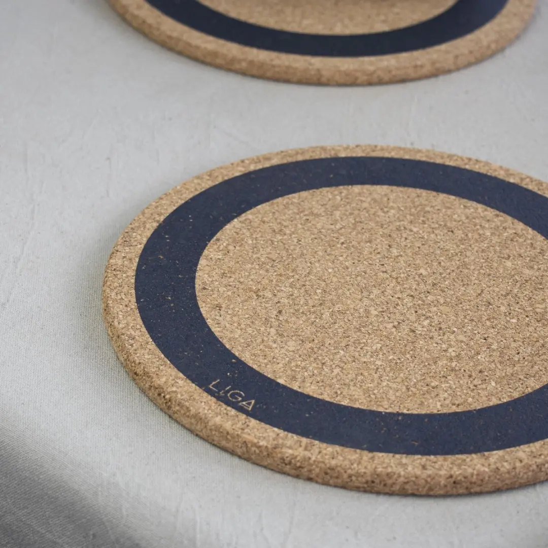 Liga Placemat Aarde Set van 4 - Kurk - Ø25cm