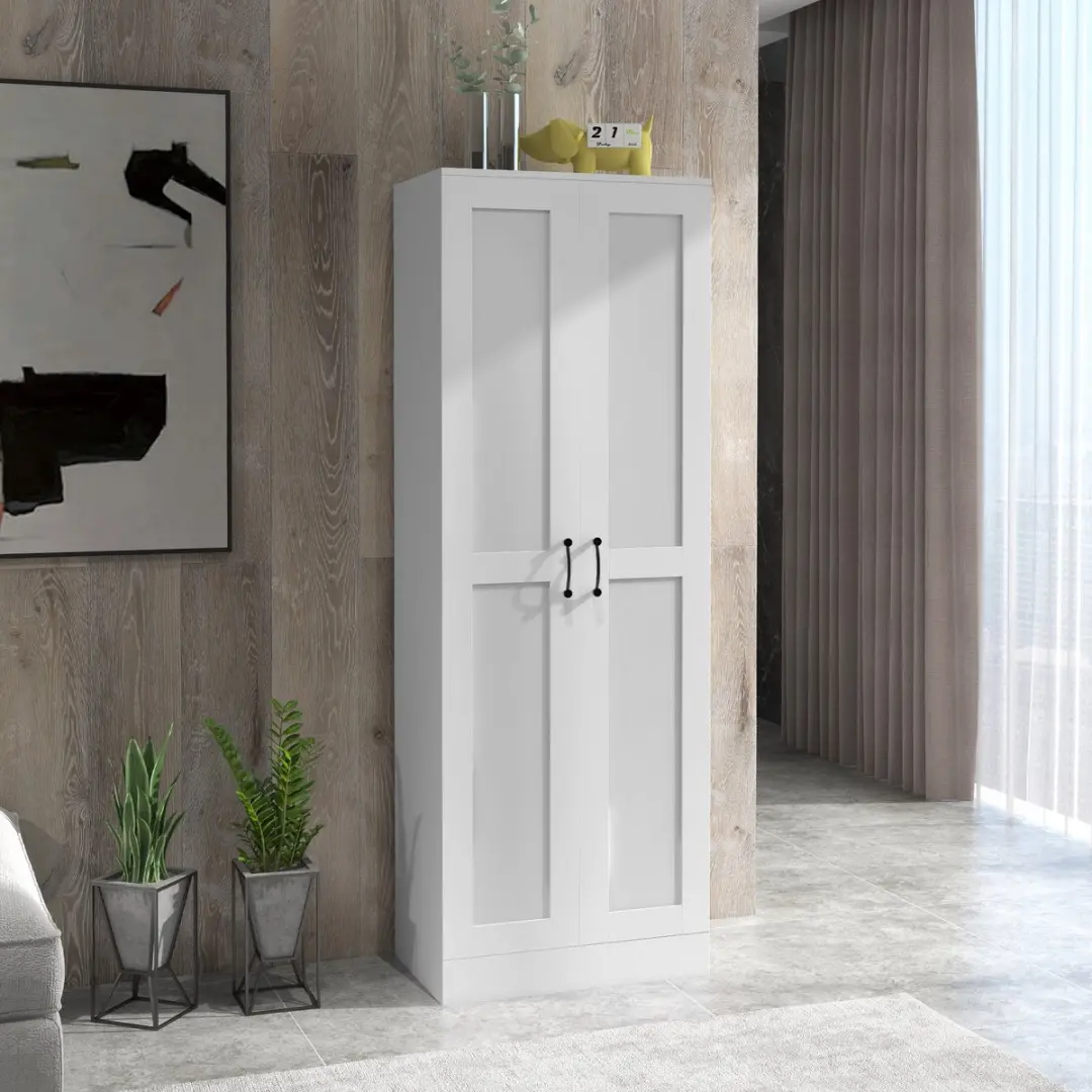 Homcom Keukenkast 60x36,5x175cm Wit
