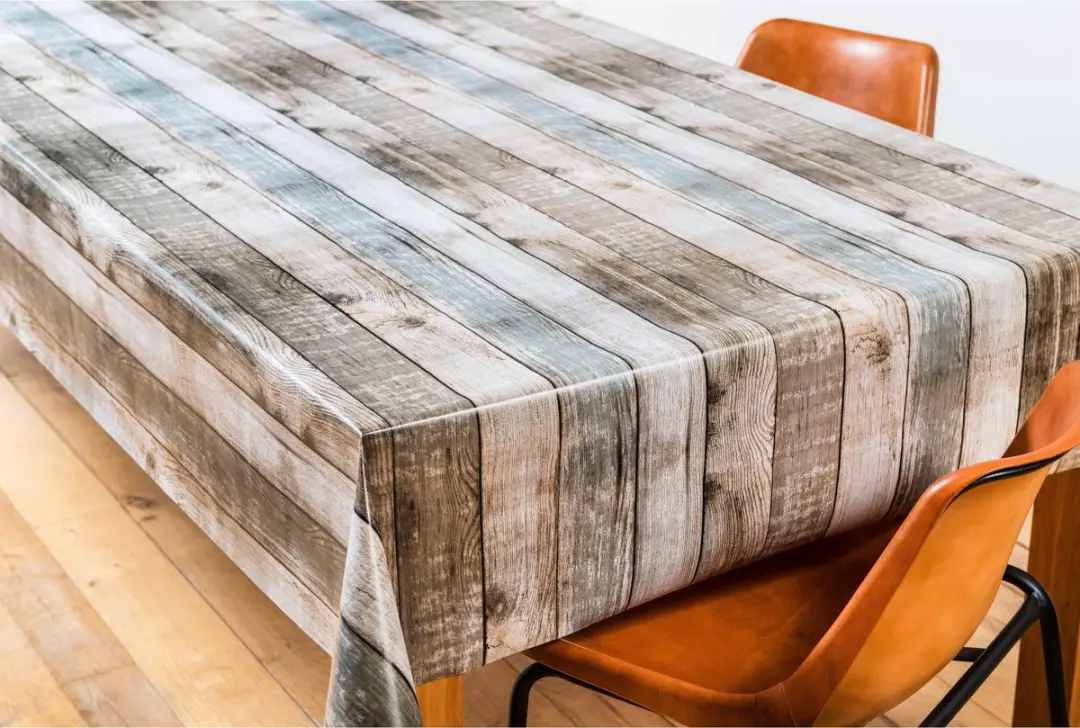 Tafelzeil/tafelkleed lange houten planken print 140 x 180 cm