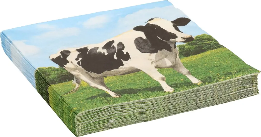 Esschert Design Boerderij Thema Servetten Koe 20 Stuks - 33x33cm