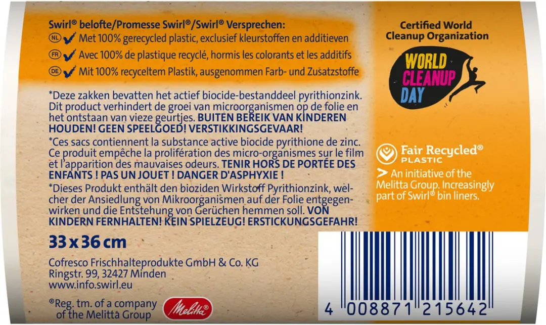Swirl Vuilniszakken 5L - 40 Stuks - afbeelding 6 van 6