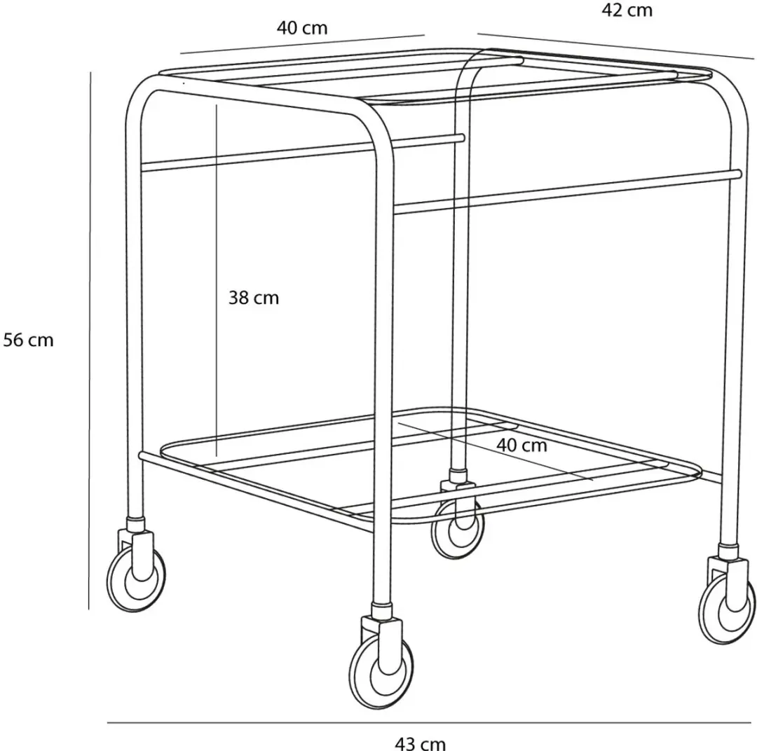 Hübsch Zephyr Trolley - Lichtgroen