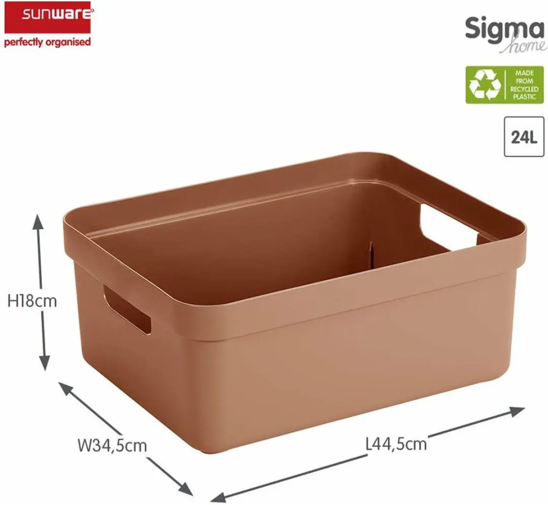 Sunware Sigma Opbergbox 24L - 2 Stuks - Terracotta