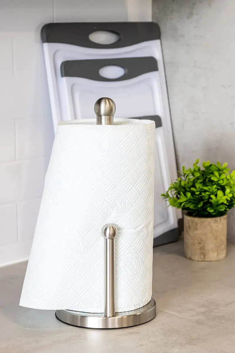 MasterClass Staande Keukenpapierhouder 32cm - Zilver