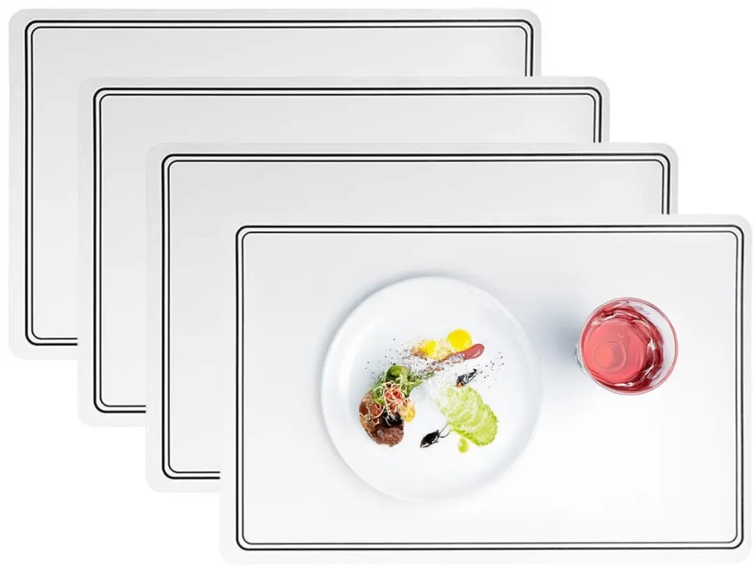 Cosy&Trendy Tafel Placemats PU-leer 6 Stuks - 43x30cm - Wit