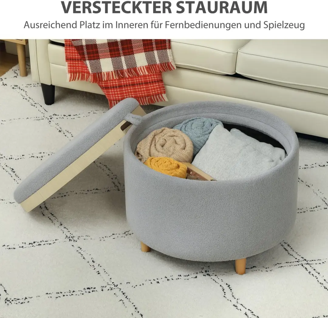 Homcom Sitzhocker - 56x56x42cm - Grijs