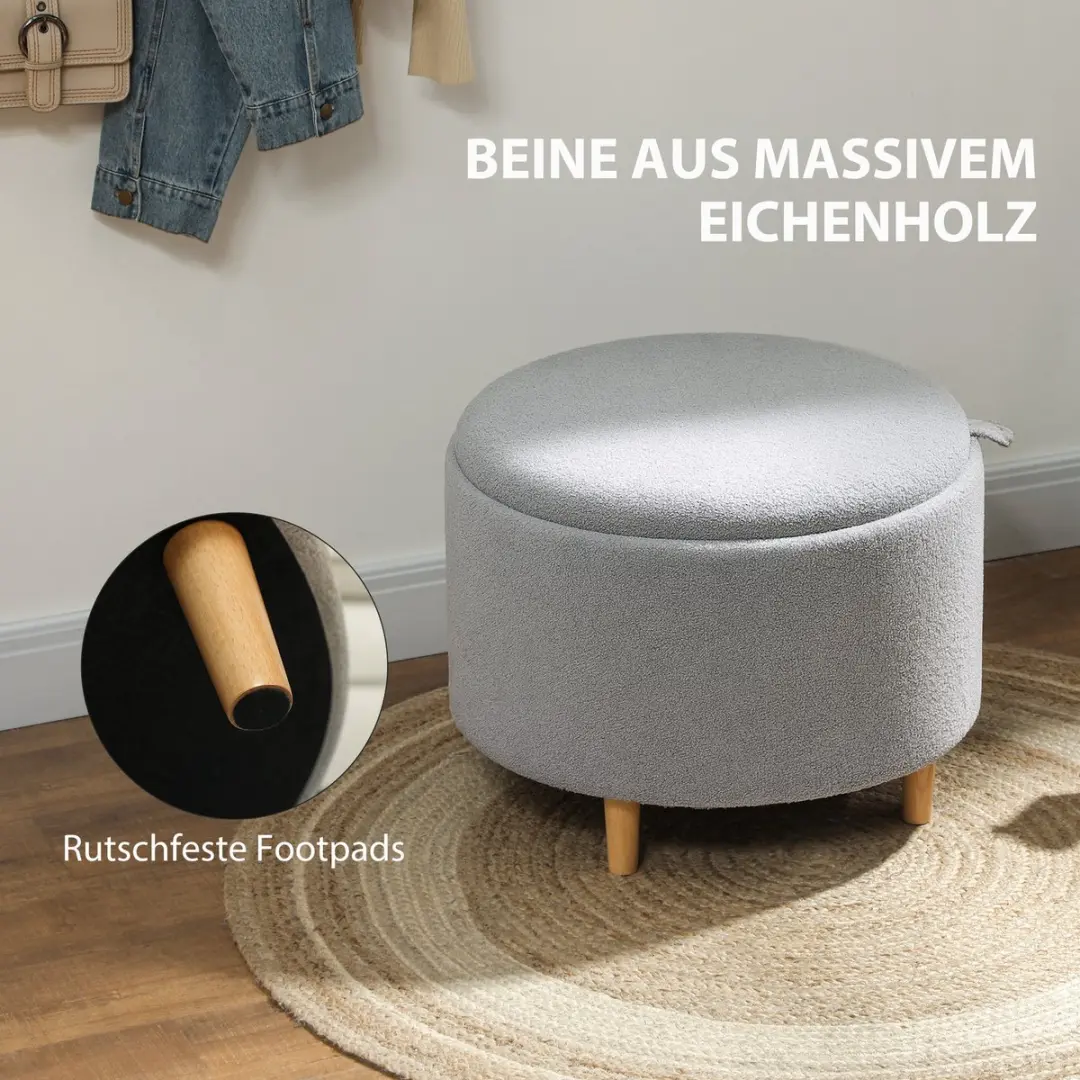 Homcom Sitzhocker - 56x56x42cm - Grijs
